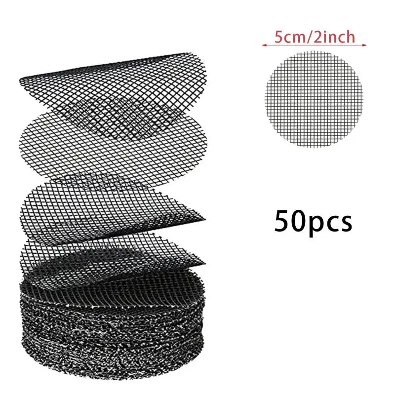 Pot Hole Mesh Pad Mat Grid Round Drainage Hole Screen for Pot Bottom Prevent Soil Loss Anti Bonsai Flower Plant Gardening Tools