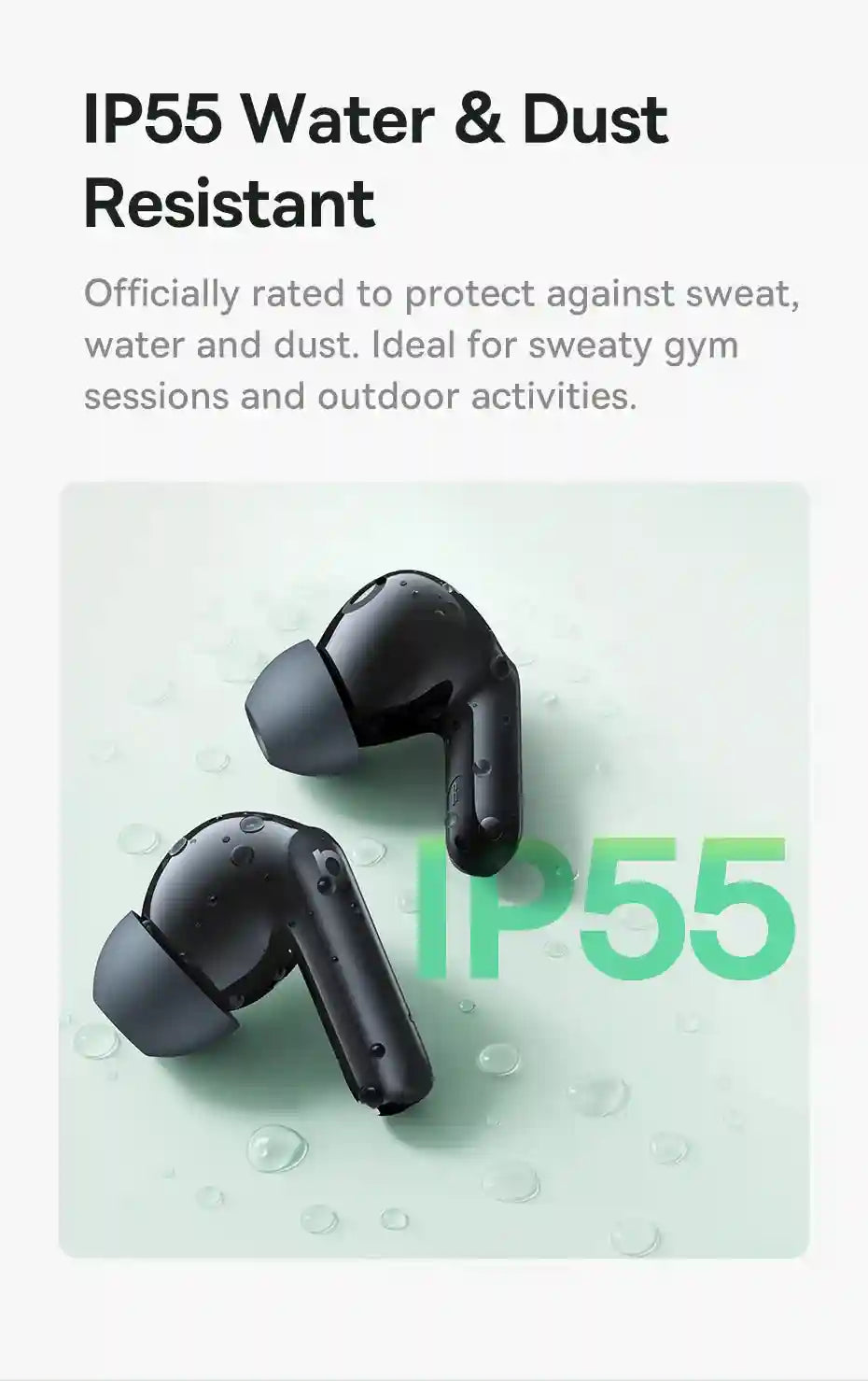 Tidesmit Wireless Headphones - 43dB Active Noise Cancellation, Black/White Tidesmit