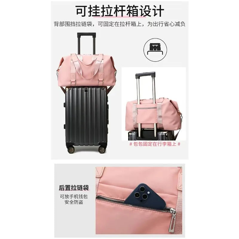 Sports and leisure waterproof yoga bag, travel gym bag, large-capacity crossbody bag