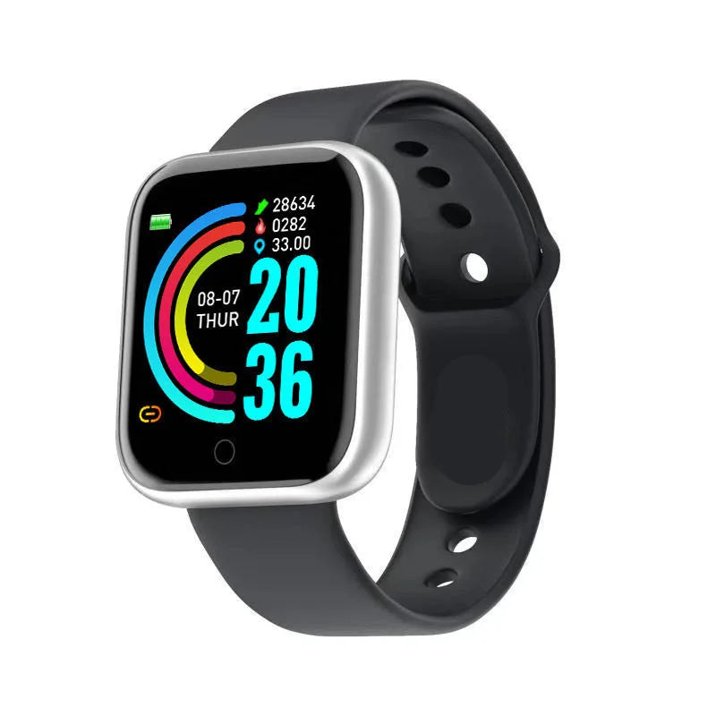 Y68 Smart Watch Bluetooth Fitness Tracker Adult Sports Watch Heart Rate Monitor Blood Pressure Smart Bracelet for Android iOS