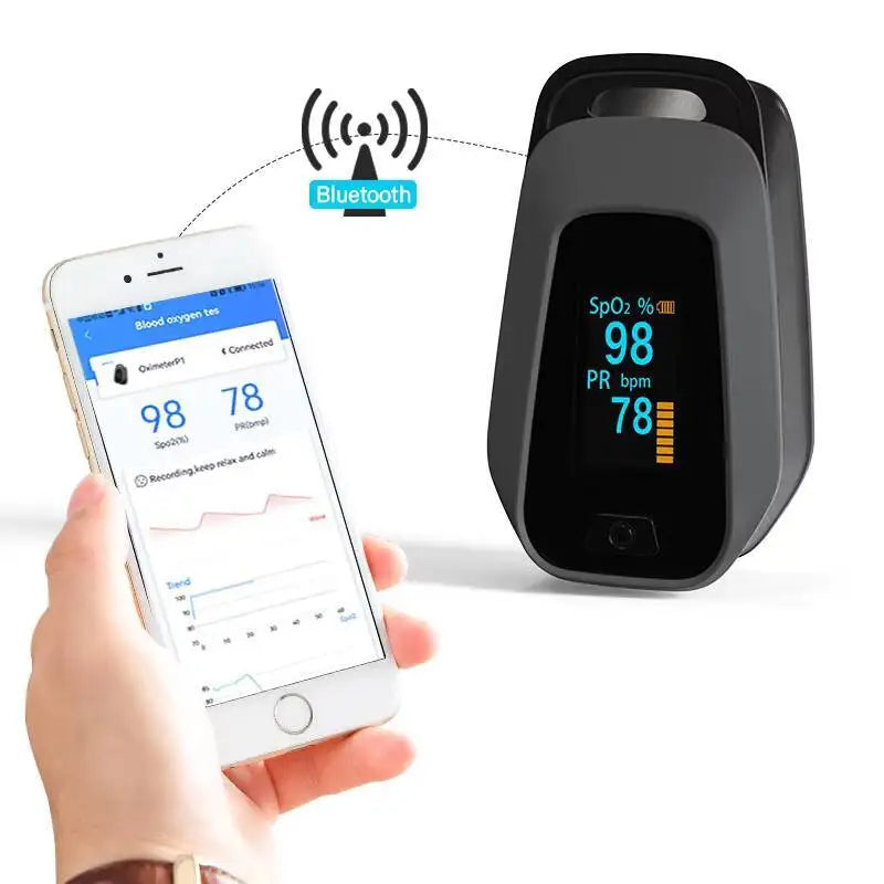 JYouCare Bluetooth APP Control Wireless Saturation Portable spo2 PR fingertip Heart Rate Finger oximetro De Dedo pulse Oximeter