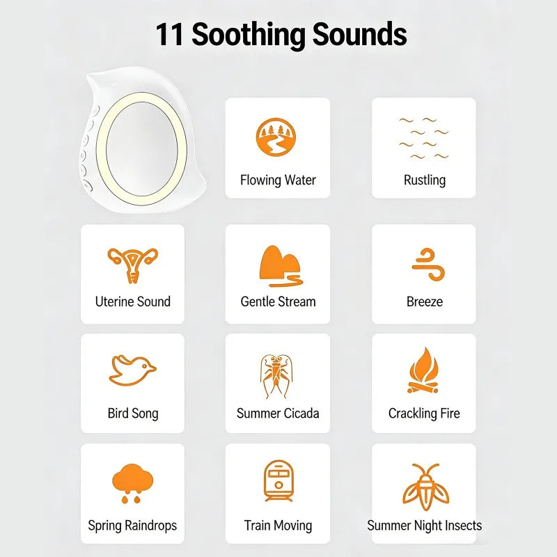 Portable Outdoor Baby Stroller Rocker with White Noise Wireless Bluetooth Sleep Aid Vibrating Soothing Music Night Light