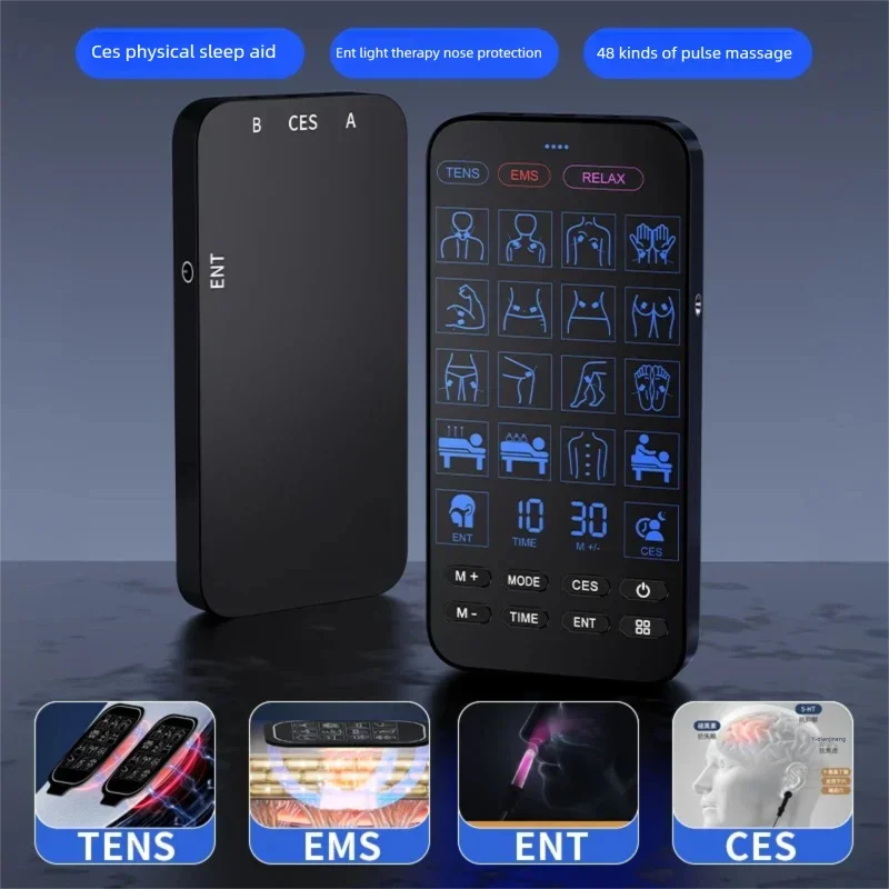 TENS Muscle Stimulator for Deep Tissue Pain Relief - Rechargeable Black Massage Chairs Tidesmit
