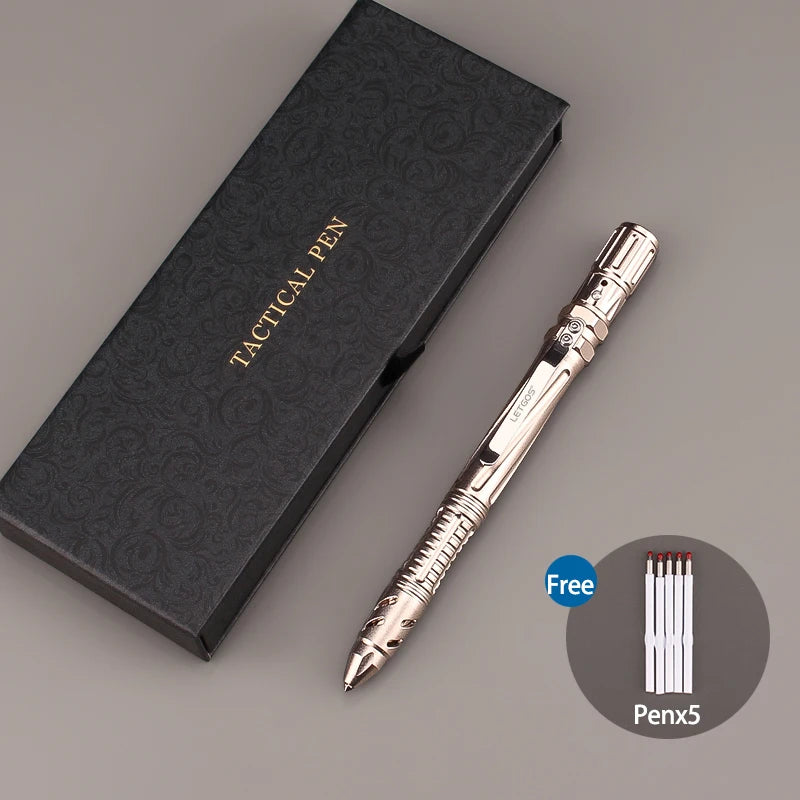 LETGOS Tungsten Steel Tactical Pen - Emergency Self Defense Multi Tool Survival Pen + Glass Breaker + EDC Tool Box Set for Men