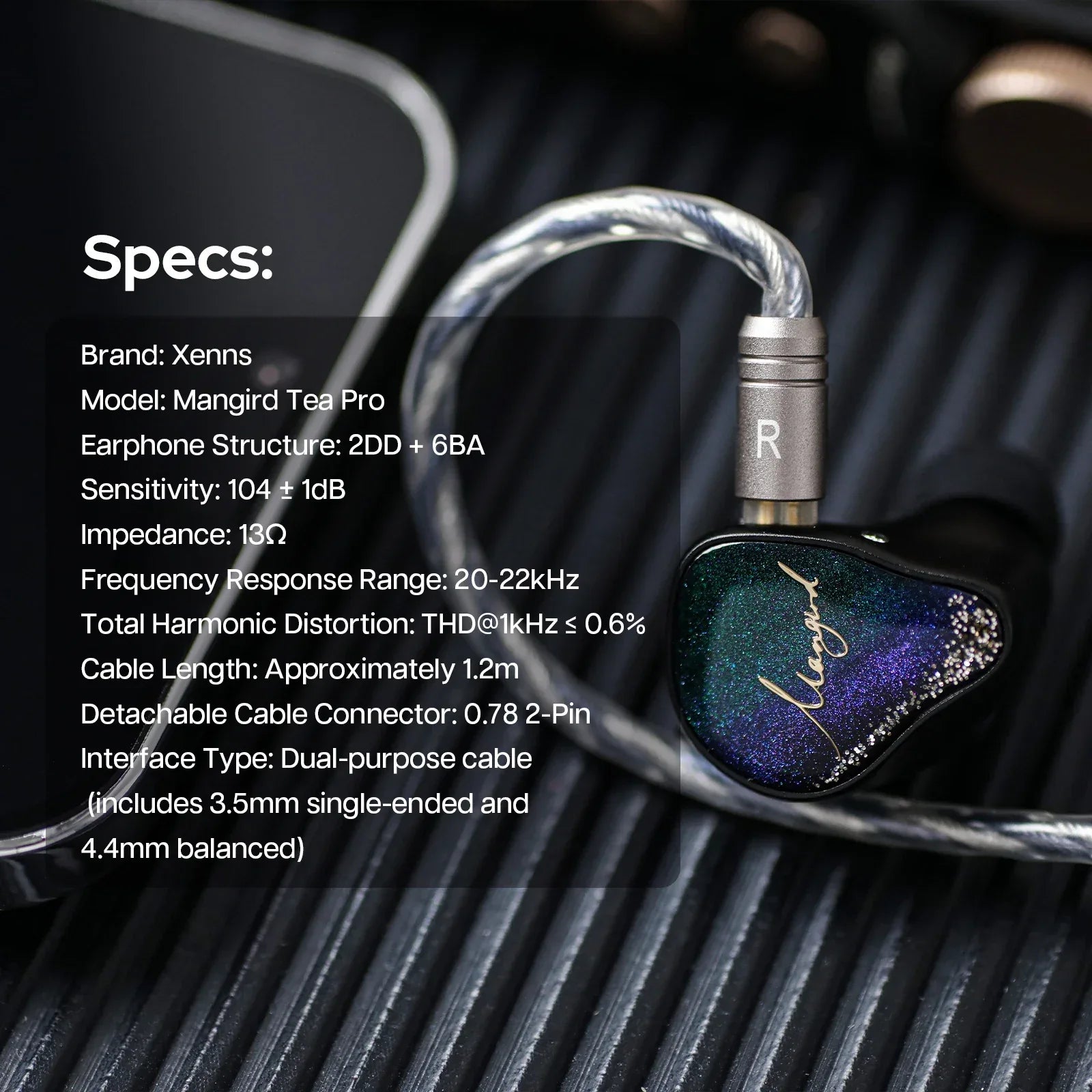 Xenns Mangird Tea Pro 8-Driver Hybrid IEM Headphones by Tidesmit Tidesmit