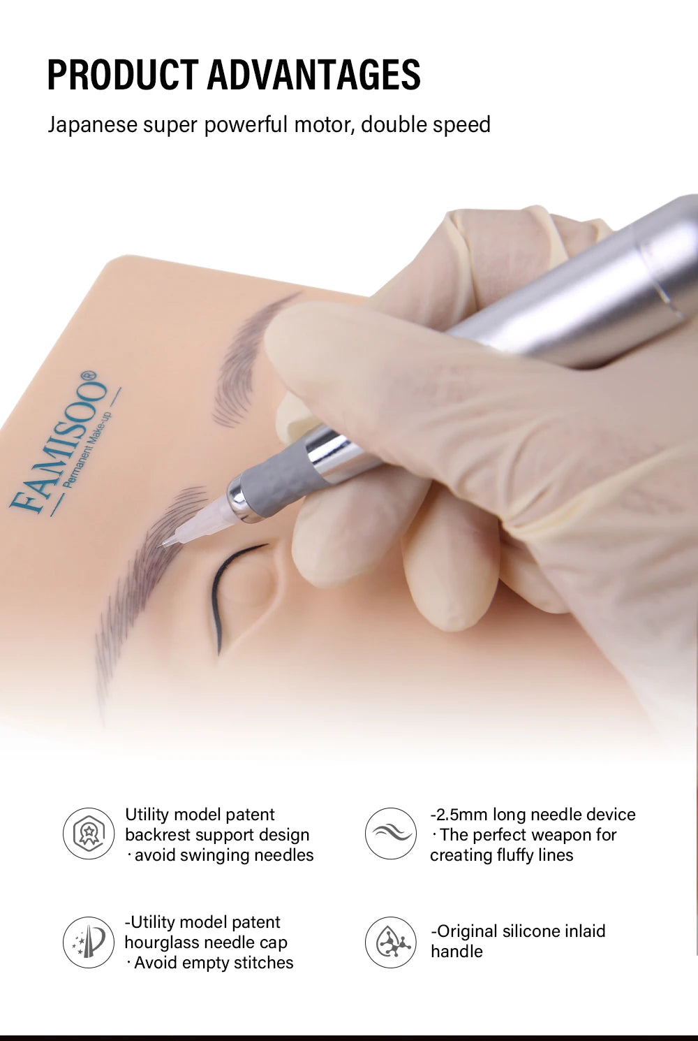 Professional PMU Machine for Eyebrow and Lip - Tidesmit Black Permanent Makeup Machines Tidesmit