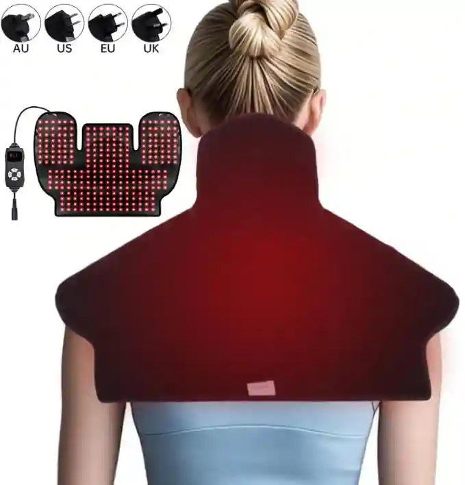 Red Light Therapy Neck Wrap - Dual-Chip LED Pad for Muscle Relief Massage Chairs Tidesmit