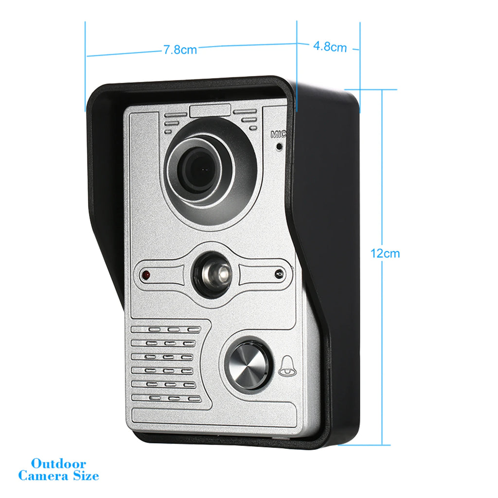 7 inch Wired Video Doorbell Indoor Monitor IR-CUT Outdoor Camera Visual Intercom Two-way Audio Remote Unlock Video Door Phone
