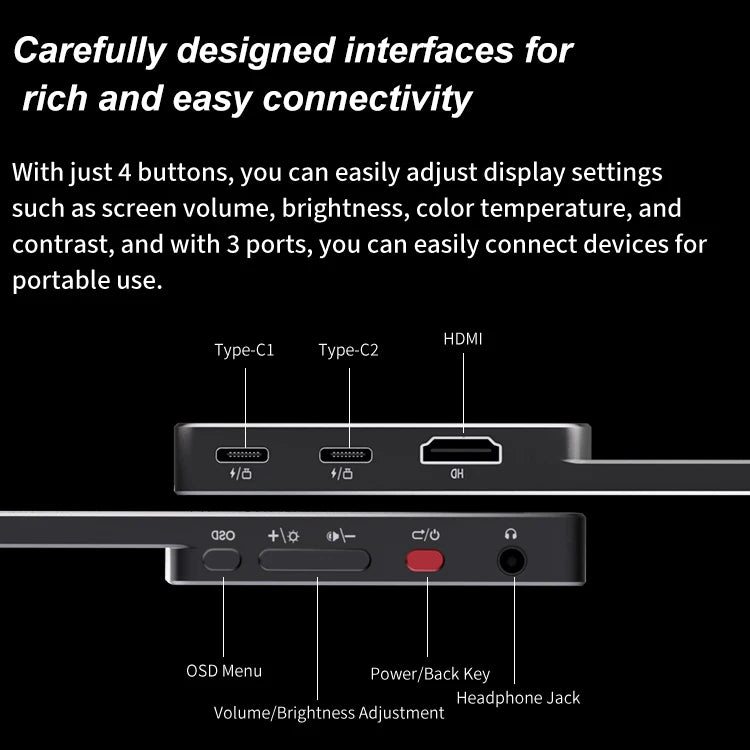 16" 2.5K 165hz 144hz Portable Monitor 1920*1200 16:10 100%sRGB 450Cd/m² Travel Gaming Display for Laptop Switch ps4 ps5 Xbox