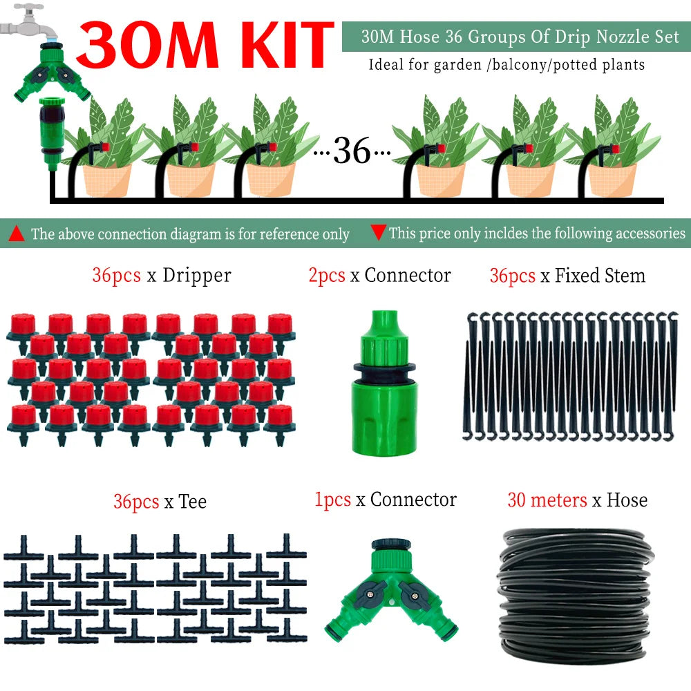 OASIS 50M-5M DIY Drip Irrigation System Automatic Watering Garden Hose Micro Drip Watering Kits with Adjustable Drippers