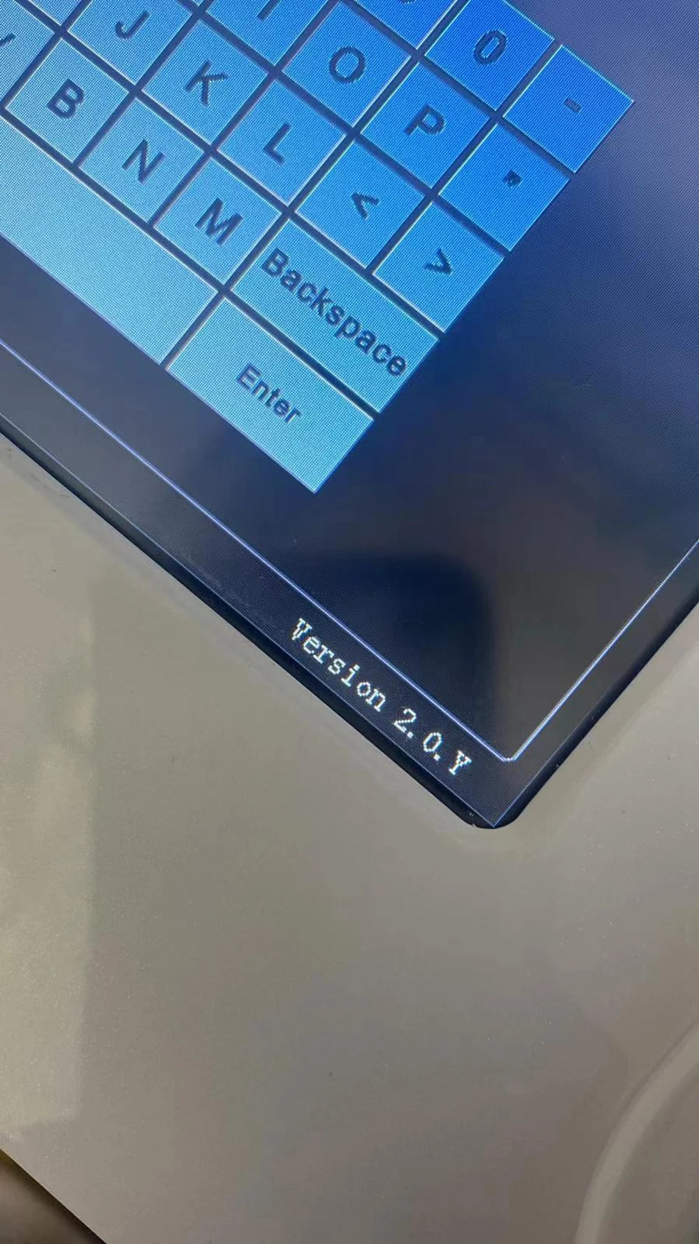 Digital touchscreen interface of 2.0.Y HIFU facial and body ultrasound anti-aging machine with software settings.