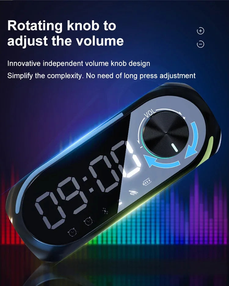 Wireless Bluetooth Speaker Alarm Clock Portable Radio FM Subwoofer Sound Box Music Mini Lamp Woofers Caixa De Som Coluna Bocina