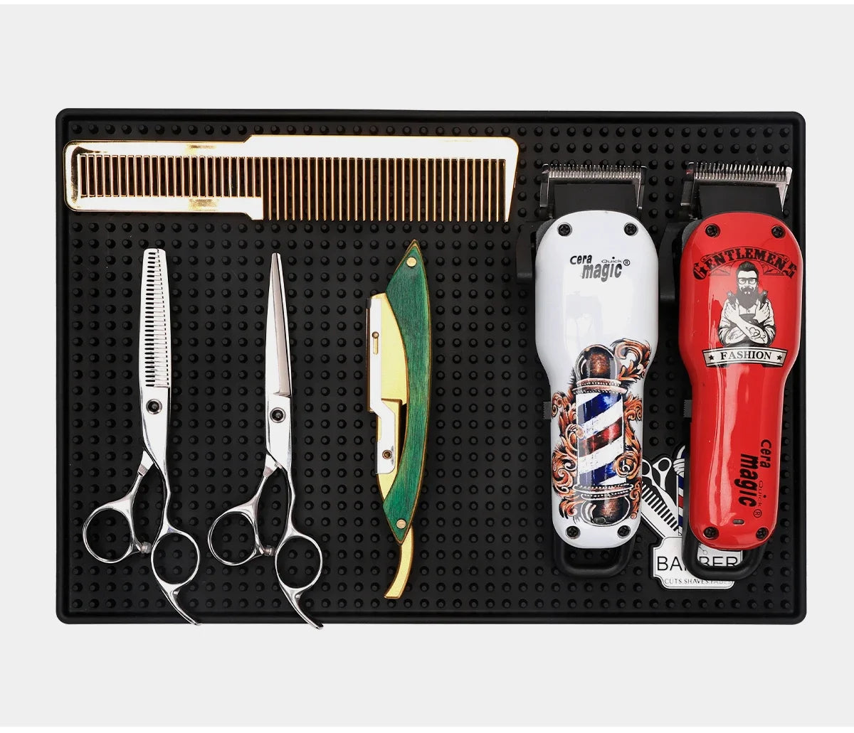 Barber Station Mat - Heat Resistant Non-Slip Tool Pad | Tidesmit Massage Chairs Tidesmit
