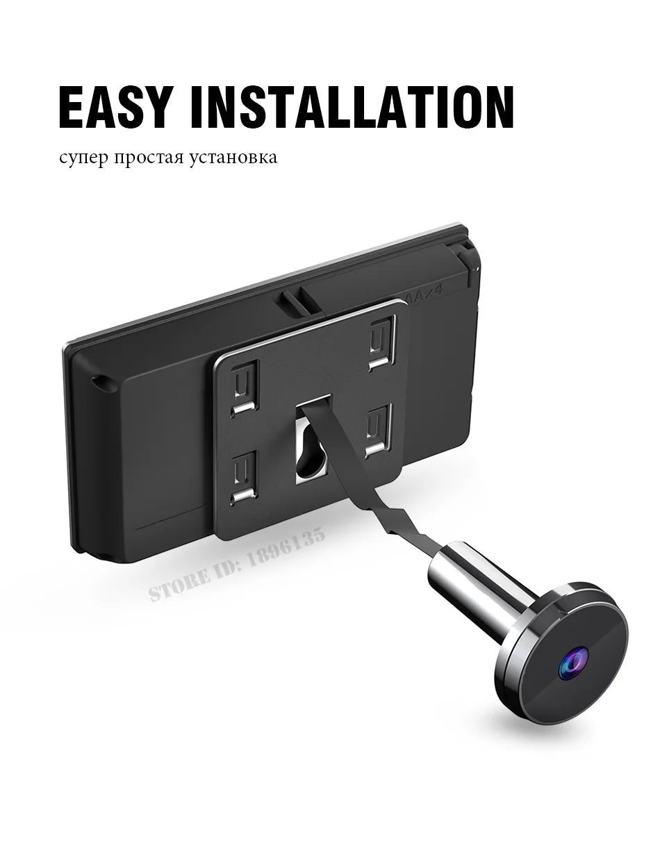 KAK 3.5" Digital Door Peephole Camera Electronic Door Viewer Bell 120 Degree Wide Angle HD Screen Home Security System Hardware