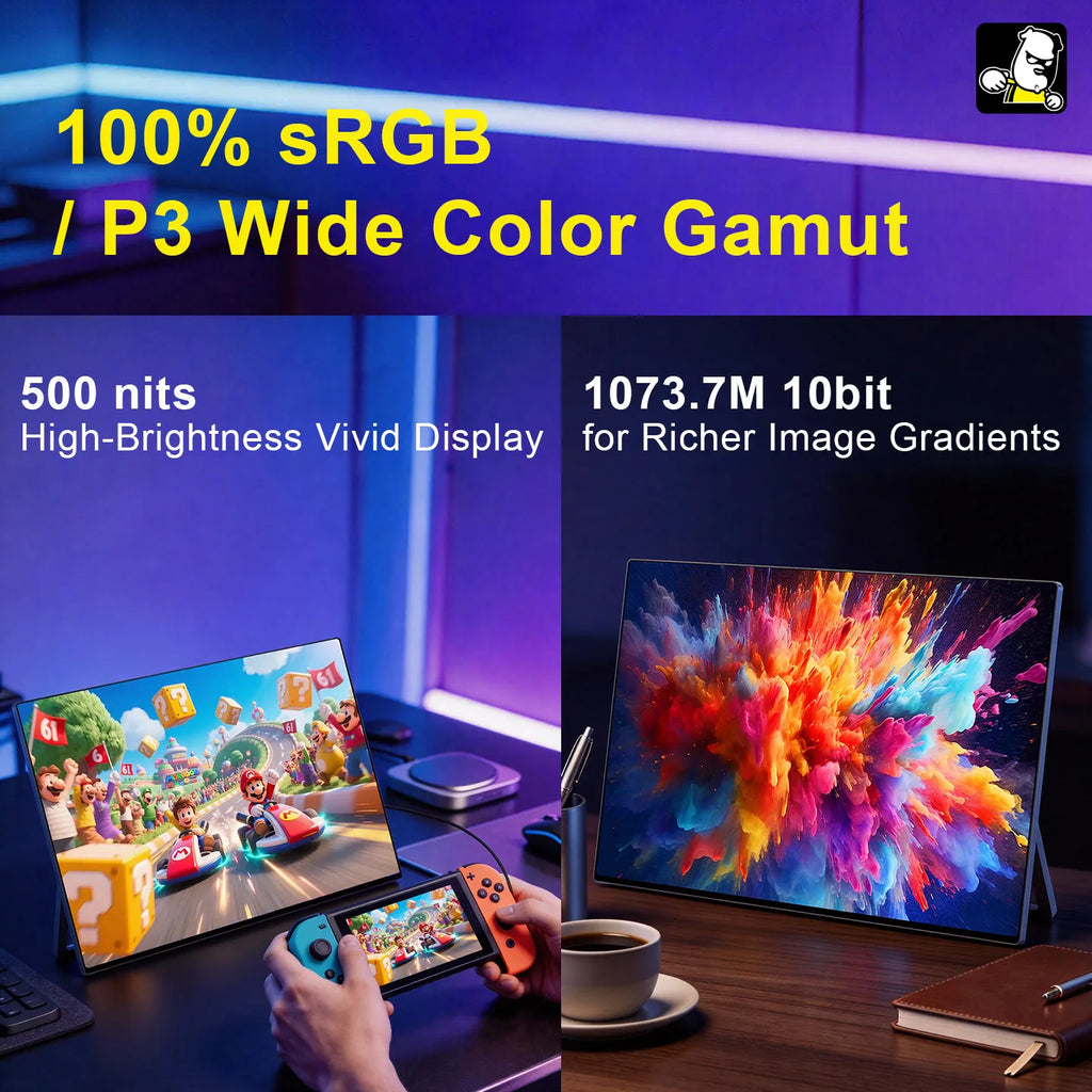 16-inch 2.5K Touchscreen Full Aluminum CNC Full Lamination 144Hz High-Definition High-Brightness One-Cable Portable Monitor