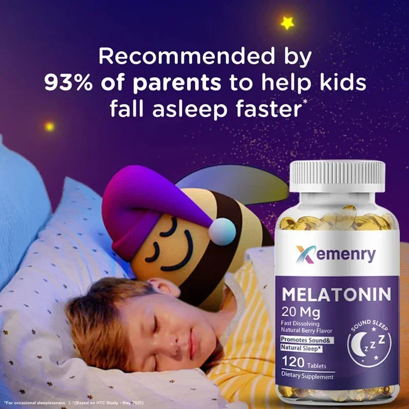 Melatonin Capsules - Sleep Dietary Supplement, to Promote Sleep Quality, Help Deep Sleep