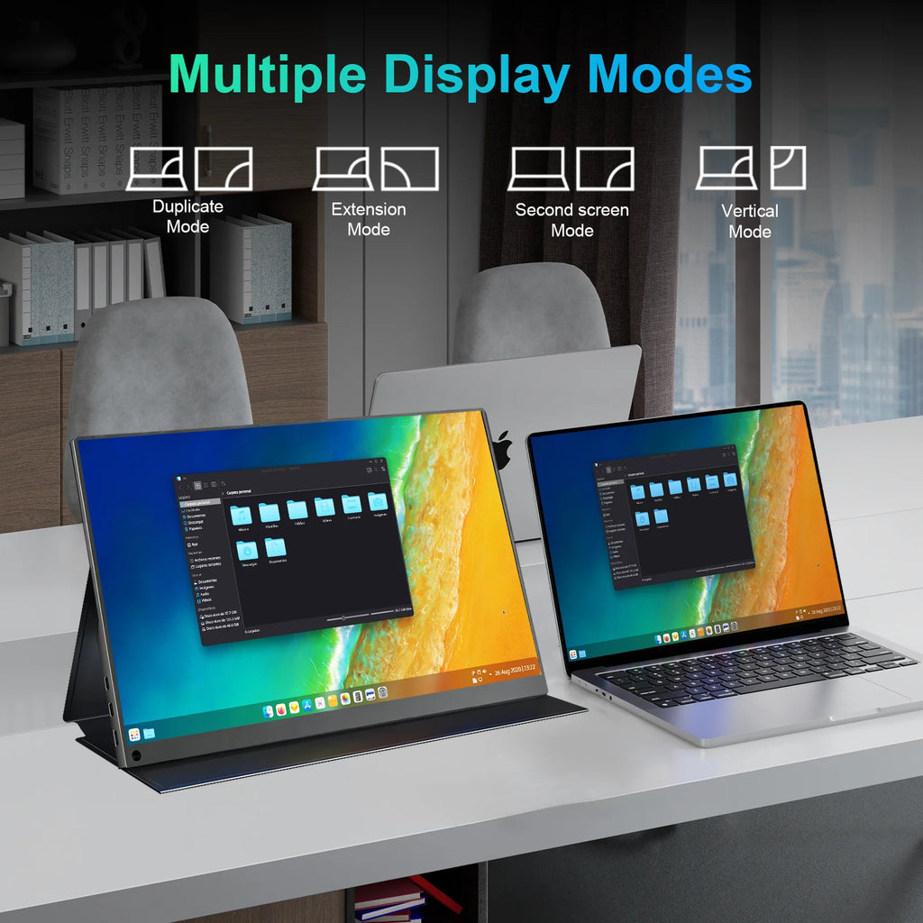 14 Inch 1200P FHD IPS Touch Portable Monitor 10-Point Capacitive Touch 75x75 VESA Low Blue Light Type‑C Mini HDMI Compatible PS5