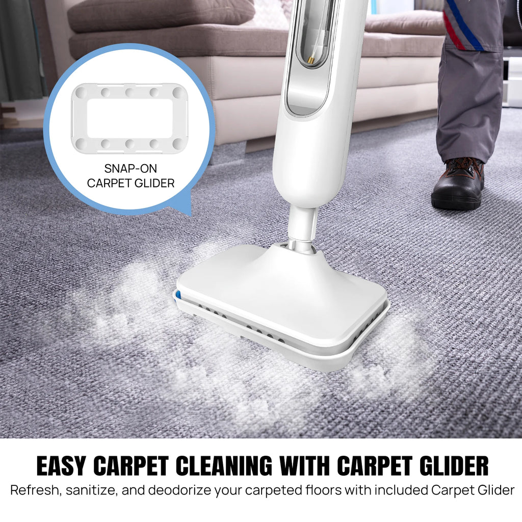 Tidesmit DayPlus 1500W steam mop showing detachable cleaner component with washable pads for hard floor cleaning