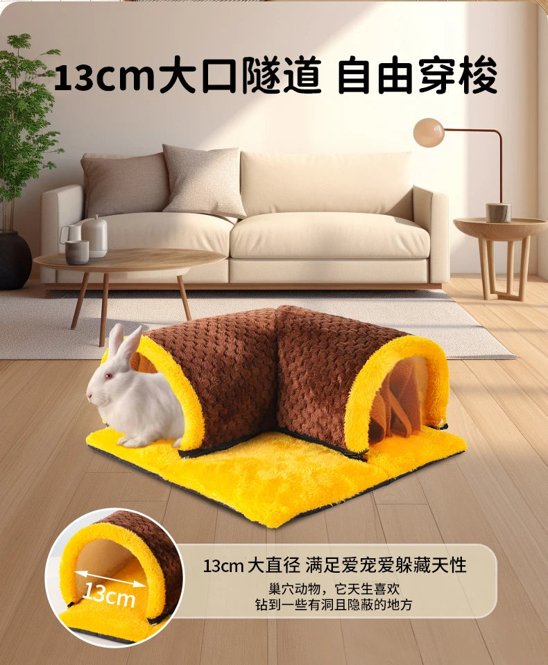 Warm Guinea Pig Hideout Tunnel Bed, Soft Removable Guinea Pig Tunnels And Tubes for Cage, Guinea Pig Hides Fleece For Rat, Sturd
