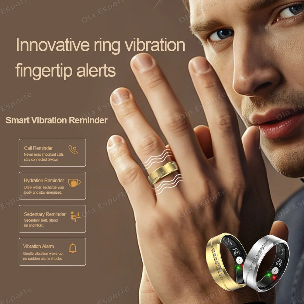 New vibration Smart Ring with Call/alarm clock reminder Heart Rate Body Temperature Health Monitor Smartring Exercise mode ring