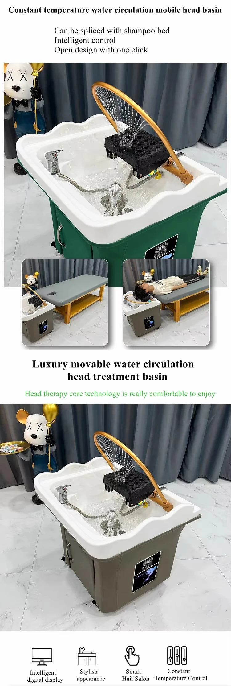 Japanese Head Spa Wash Basin Chair with Ceramic Sink - Tidesmit Massage Chairs Tidesmit