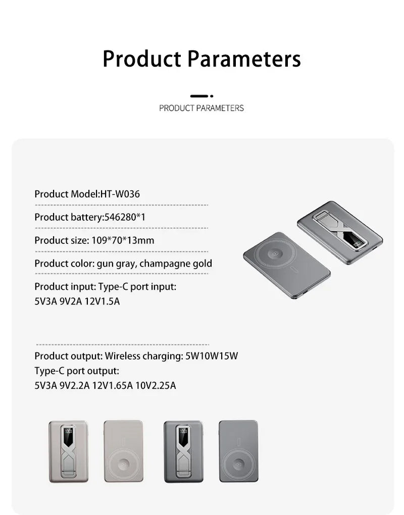 Magnetic Power Bank 10000mAh PD 20W Fast Charger - Tidesmit Tidesmit