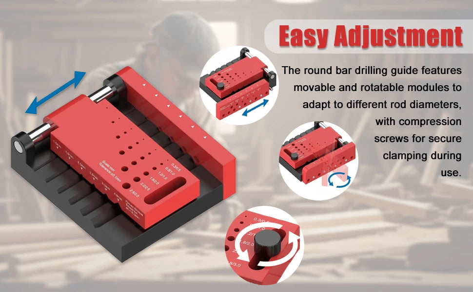 Plastic Borehole Positioner Locator Round Rod Center Drilling Fixture Tool For DIY Hobby Model Making Accessories
