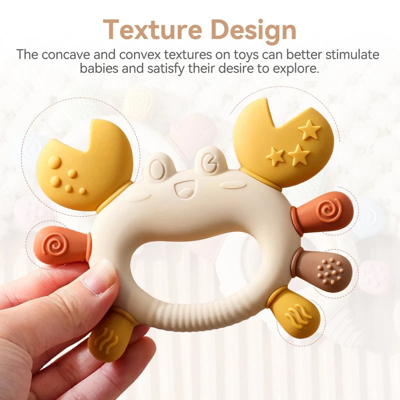 Silicone Baby Teether Baby Toys 0 to 12 Months BPA Free Chewing Teething Toys Crab Multicolor Teether Reborn Silicone Toys Gift