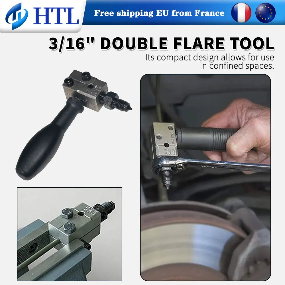 3/16" 45 Degree Double Flaring Tool Kit For Automotive Brake Fuel Line Tubing Repair On Car Vehicle Truck Brake Pipe Flare Tool