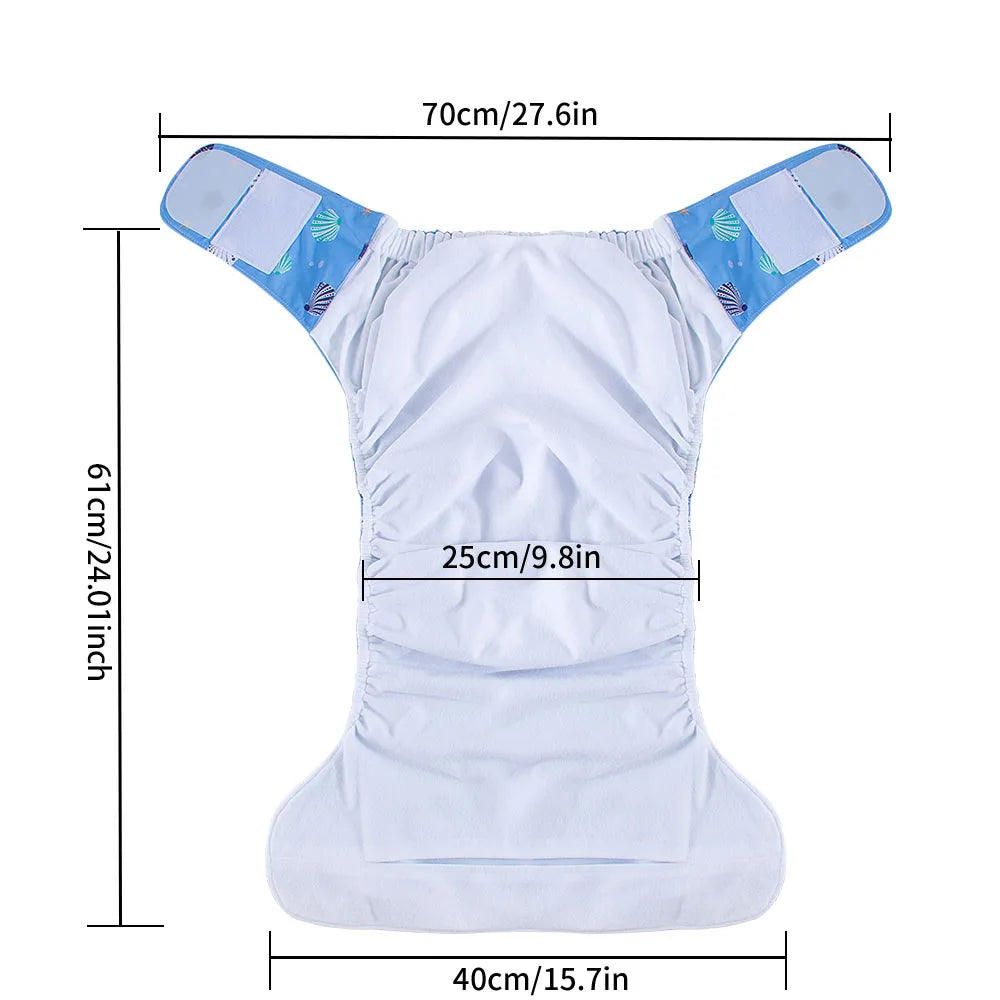BIAI 2PCS Adult Cloth Diapers Washable Old Man's Diaper Pants Reusable Anti-bed-wetting Device Teenage Nappy Trousers