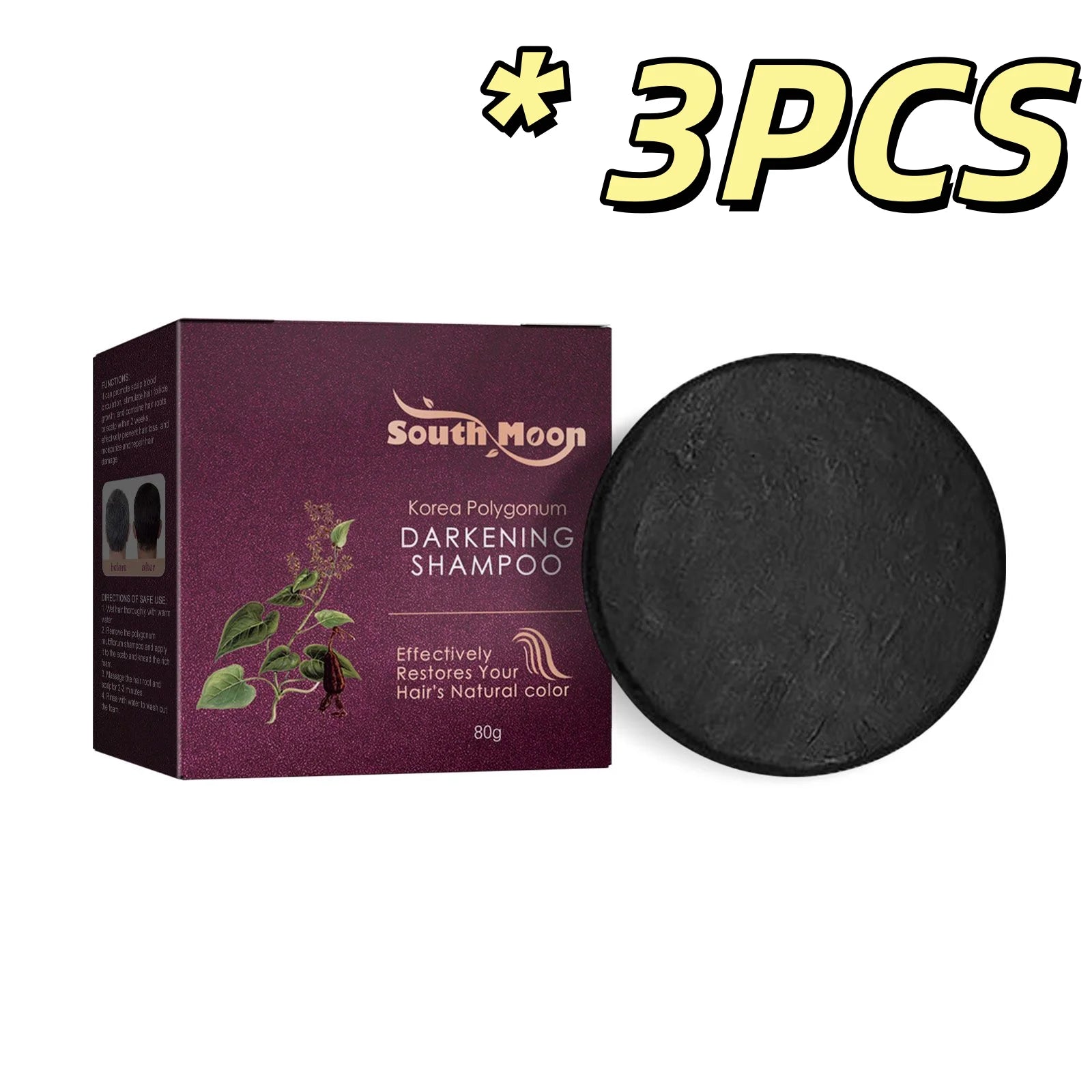 Polygonum Multiflorum Shampoo Soap Deep Clean Oil Control Nourish Scalp Soothe Hair Root Natural Care Refreshing Scent Hair Soap