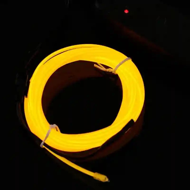 5M LED EL Wire Strip for Car Interior Ambient Lighting - Tidesmit Yellow Tidesmit