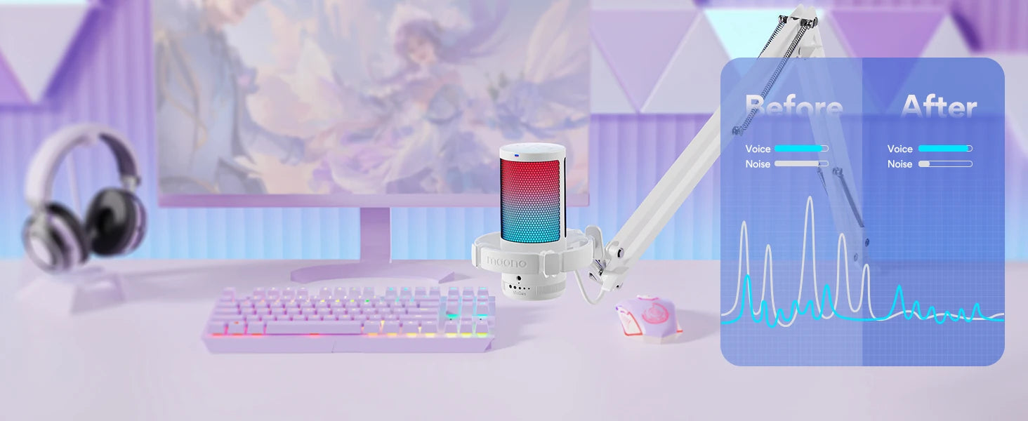 USB Gaming Microphone DGM20S with RGB Lighting and Mute Control Tidesmit