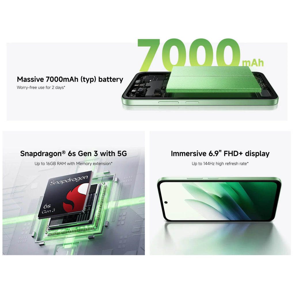 Xiaomi Redmi 15 5G 8+256GB Global Version 6.9“ FHD+ 144Hz 50MP Snapdragon® 6s Gen3 Mobile Platform 7000mAh 33W Side fingerprint