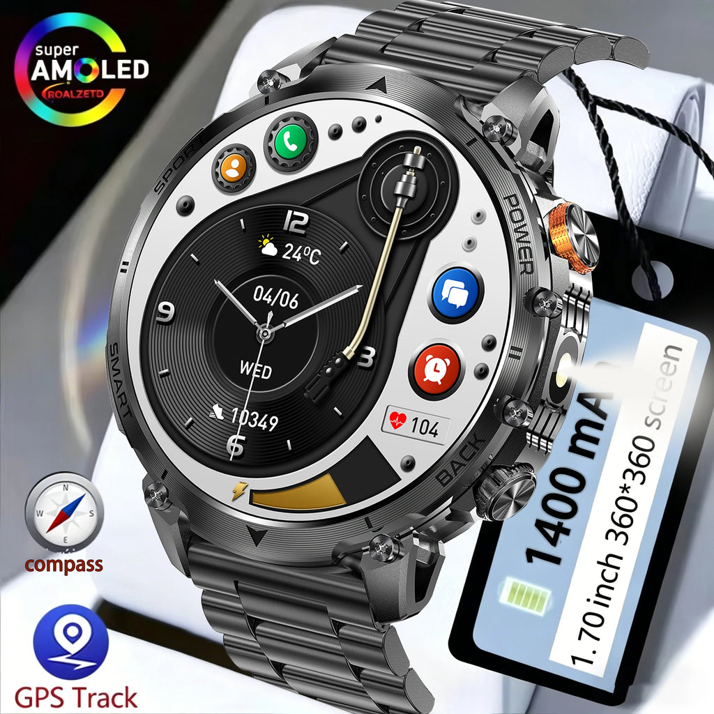 New outdoor GPS path 1.46"100+sport Bluetooth calling Smart Watch IP68 Waterproof Sports Run tracker Outdoors Compass Smartwatch