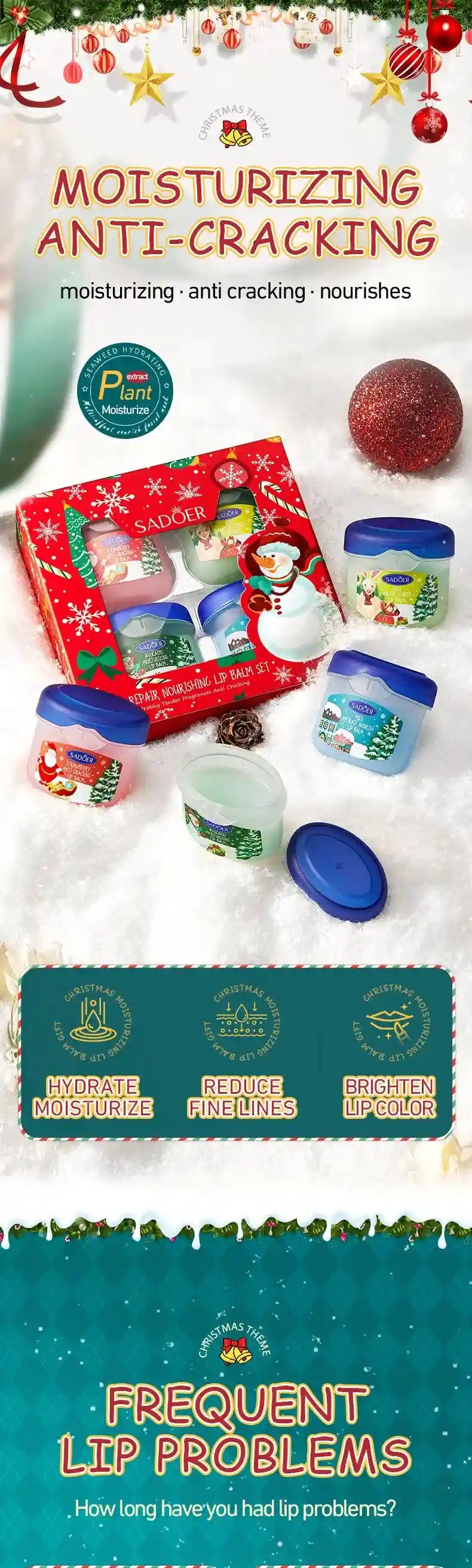 Moisturizing Lip Balm Set - Hydrating Lip Care Treatment 3-4pcs Lip Care Tidesmit