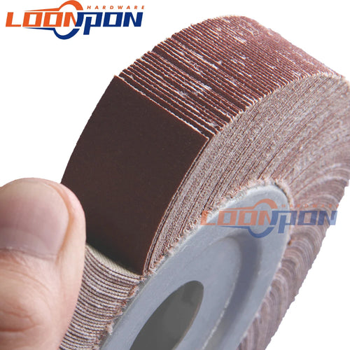 Red flap grinding wheel disc with metal center flange, 150x25mm size