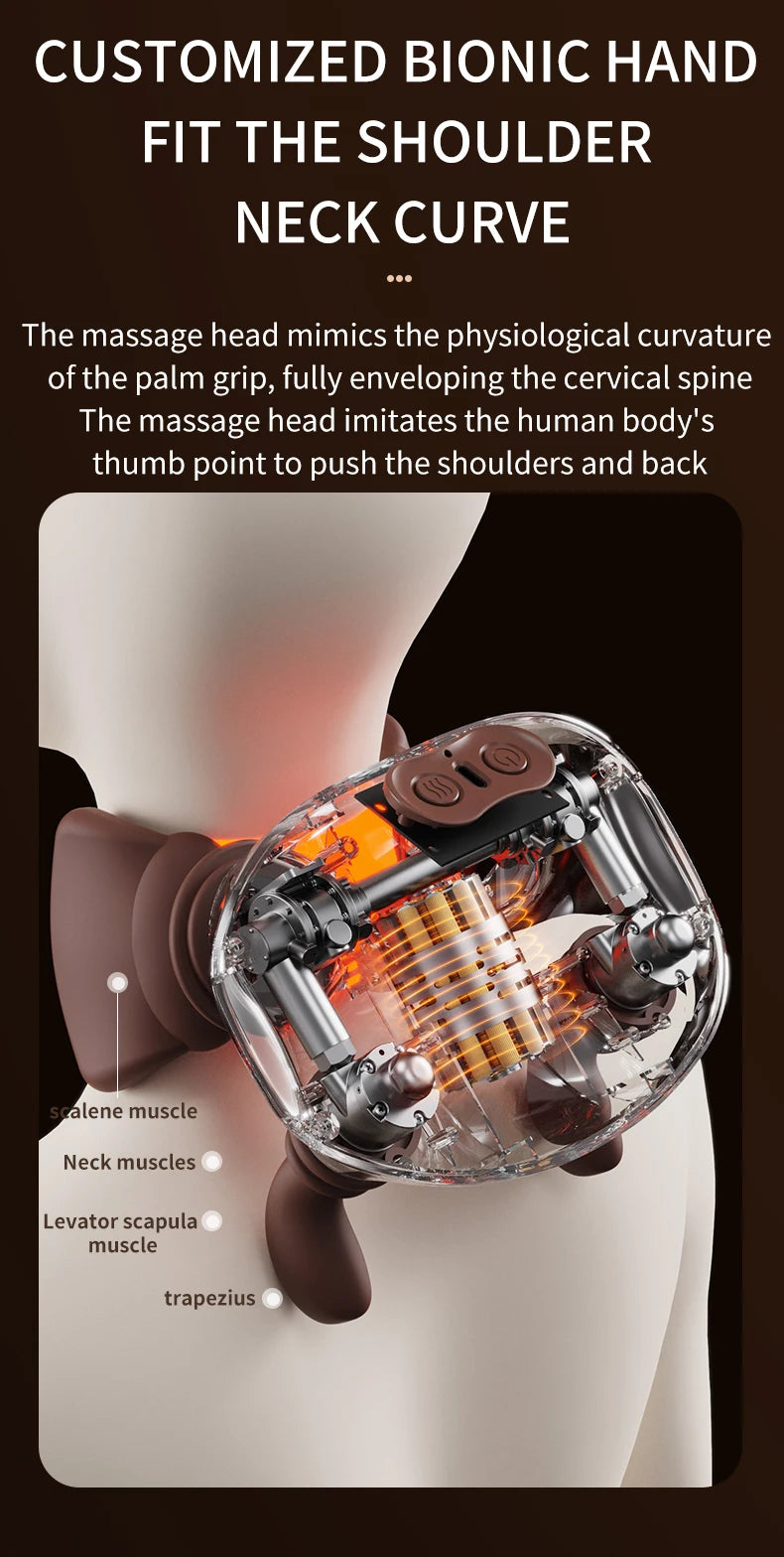 Portable Neck Massager: Deep Tissue Muscle Relief with Heat Therapy Massage Cushion Tidesmit