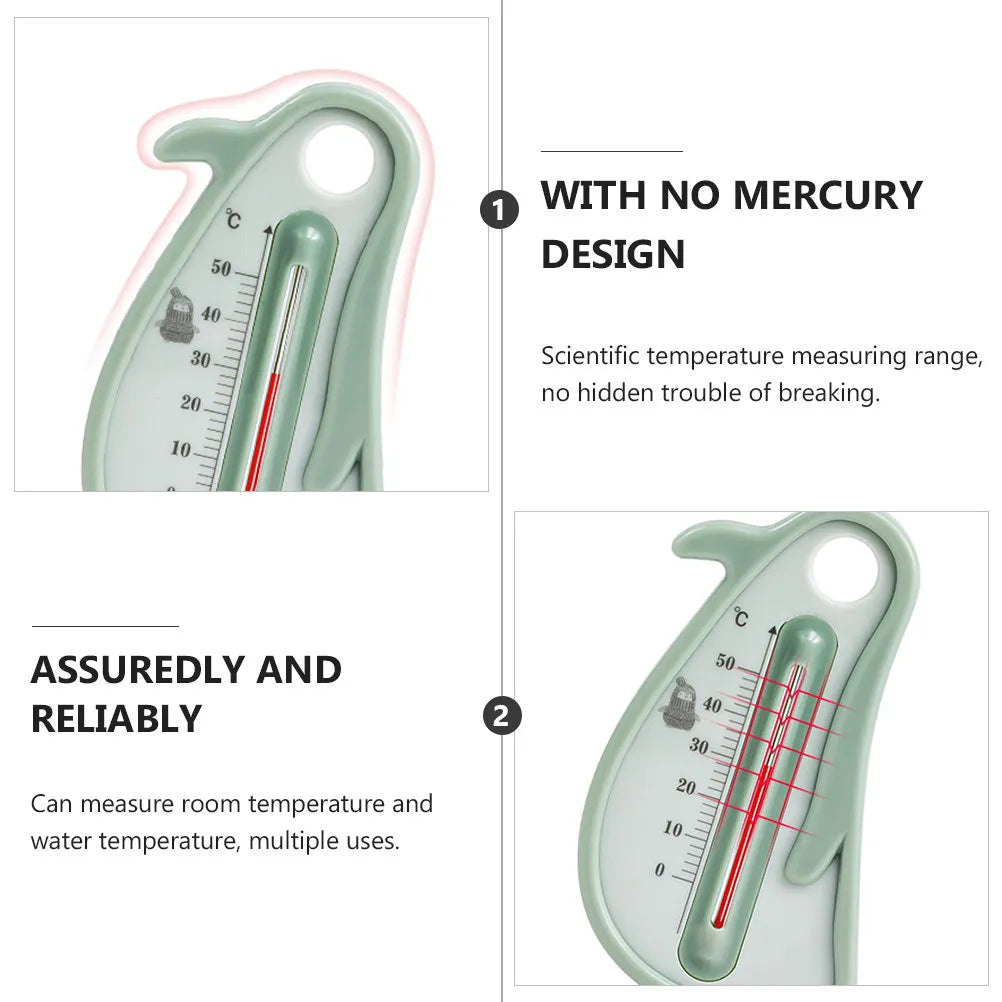 Bathtub Thermometer Baby Water Thermometer Penguin Shape Durable PP Material Safe Accurate Measurement for Bath Room Infant Use
