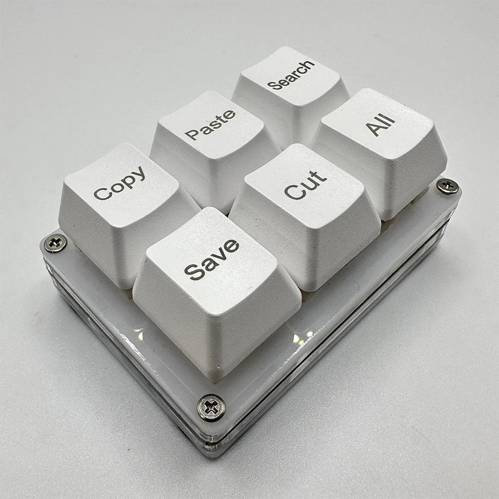 6Keys Copy Paste Search Save Cut Keyboard One Handed OSU Keypad Programmable Mechanical Shortcut Macro Keyboard for Working Game