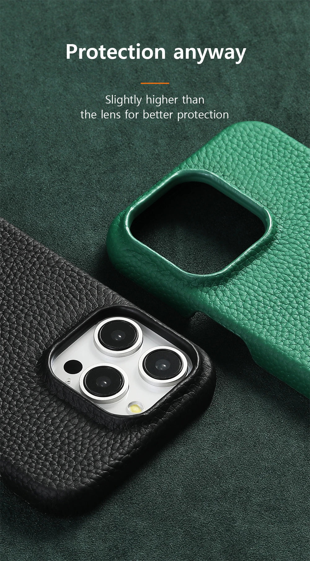 iPhone 16 Pro Max Genuine Leather Case | Slim Shock-Absorbing Cover Tidesmit