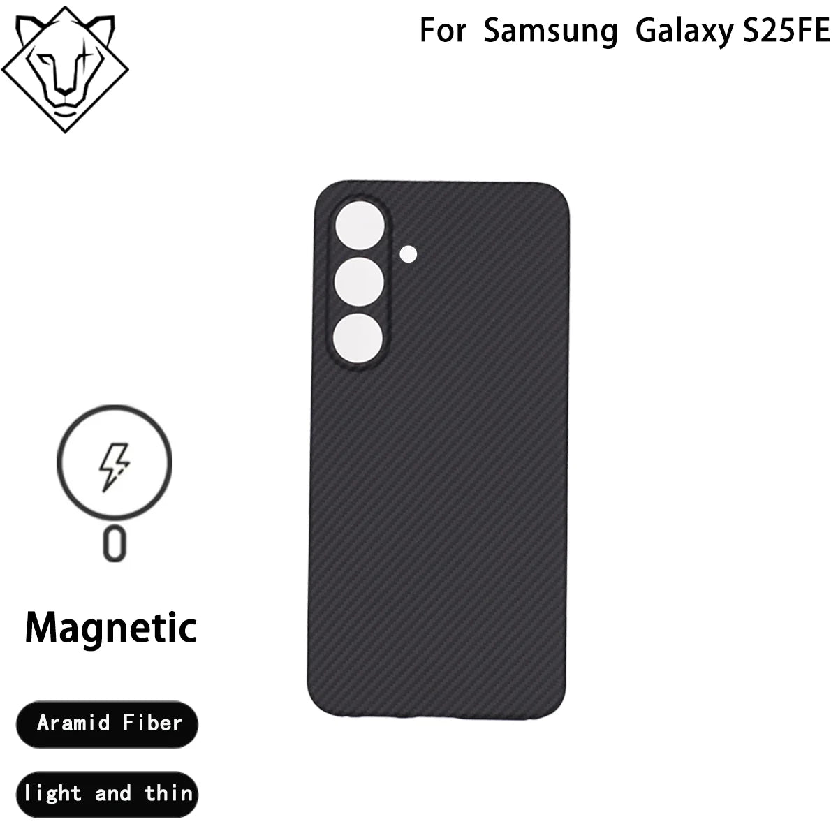Samsung Galaxy S25 FE Aramid Fiber Case: Slim Military-Grade Protection 600D Fine Hole M CN Tidesmit