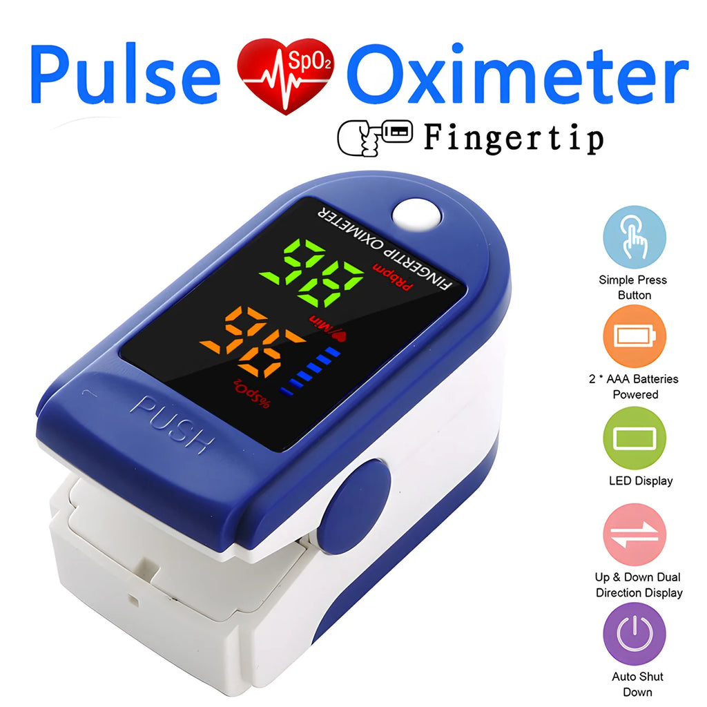 Portable Finger Oximeter Digital Finger Pulse Oximeter LED Blood Oxygen Heart Rate Health Diagnostic Monitor Tool
