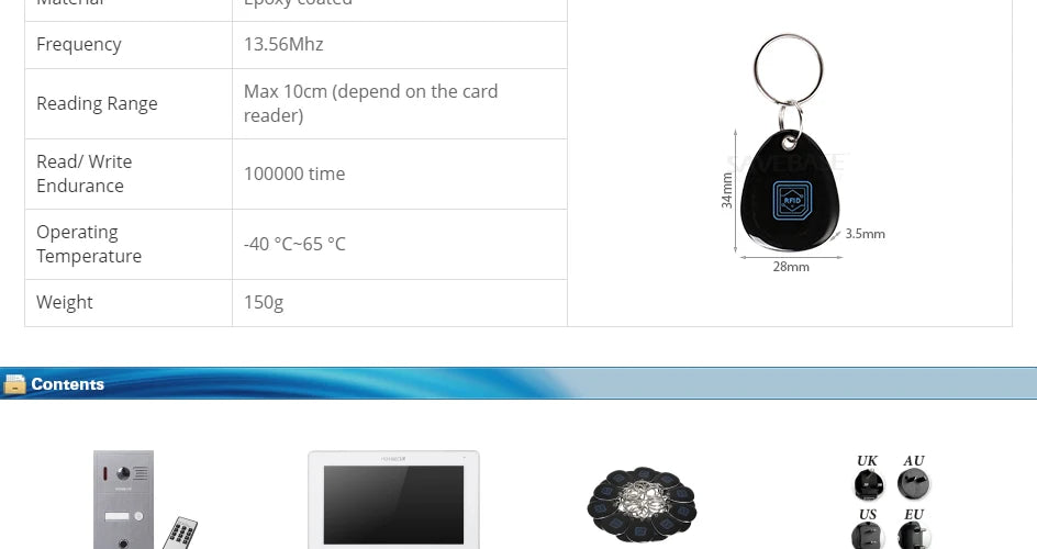 HOMSECUR 4 Wire Tuya Smart 7" WIFI 1080P Video Phone Doorbell Intercom IP65 Camera Fingerprint IC Keyfobs Access Snapshot Record