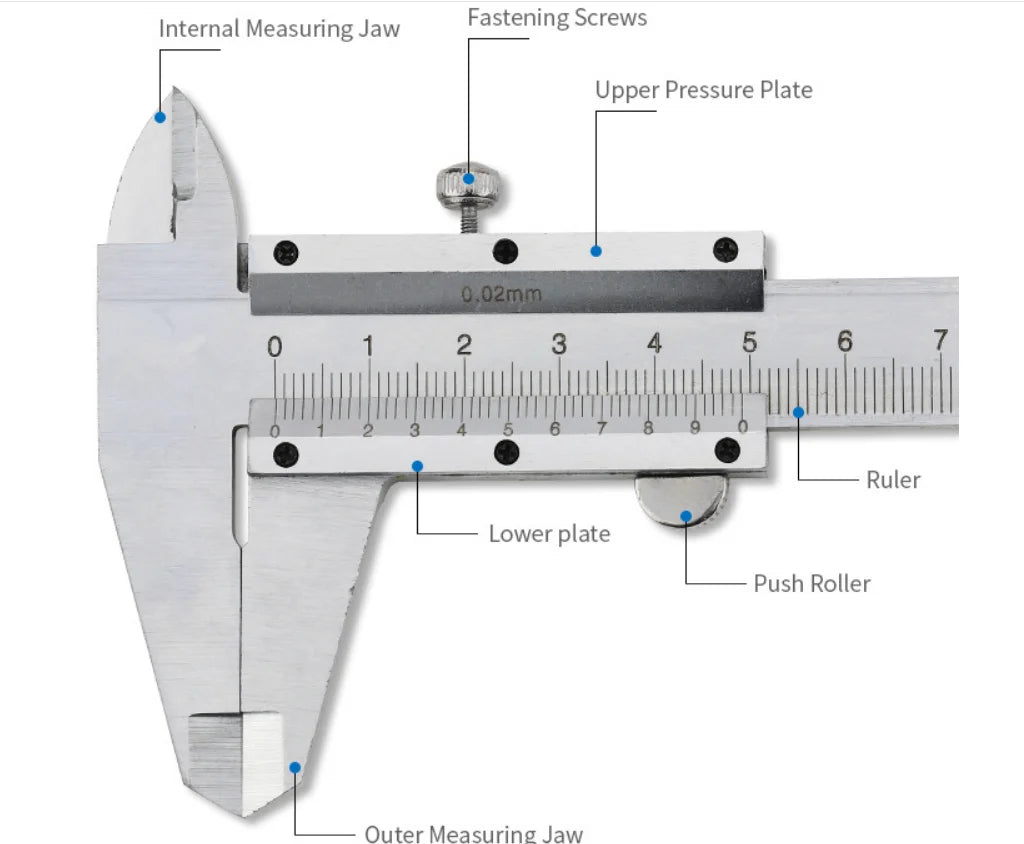Stainless Steel Vernier Caliper 0-150mm Locking Screw Vernier Caliper Stainless Steel by BeBosLook