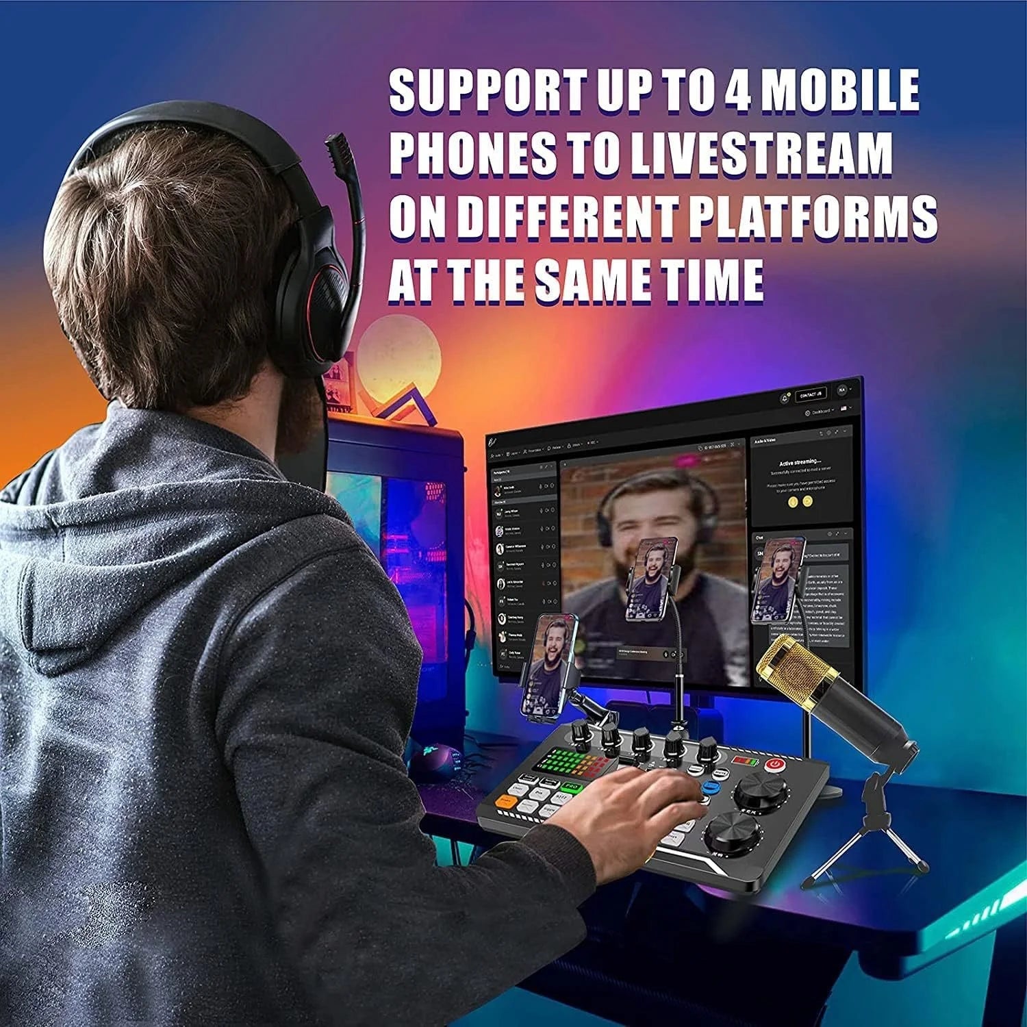 Sound Card Mixer Kit for Live Streaming and Studio Recording Tidesmit