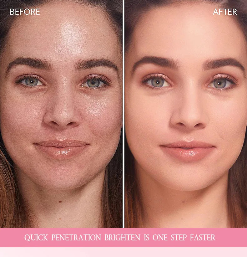 Before and after comparison of a woman’s face showing improved skin tone and texture after using collagen face cream.