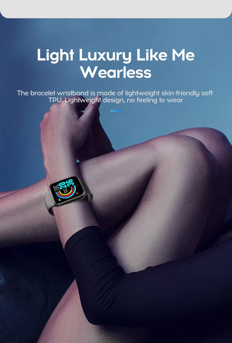 Y68 Smart Watch Bluetooth Fitness Tracker Adult Sports Watch Heart Rate Monitor Blood Pressure Smart Bracelet for Android iOS