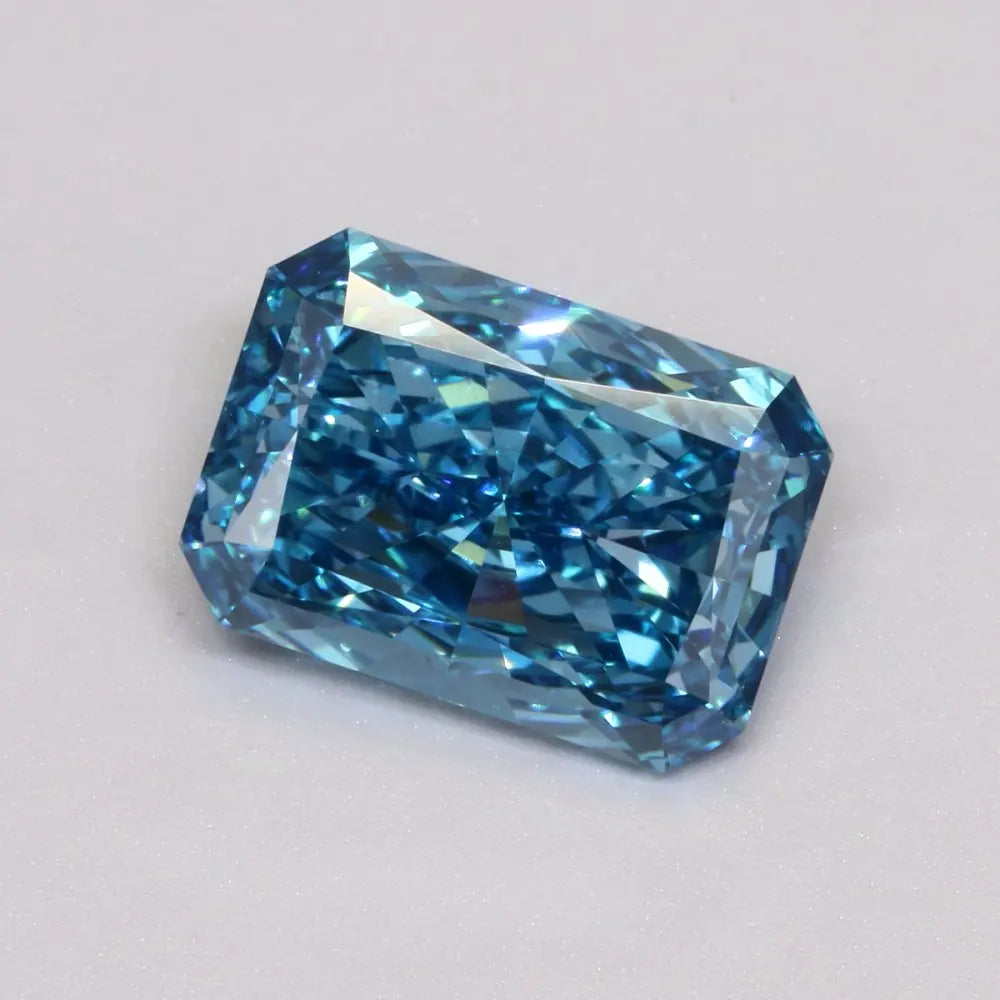 Rare Fancy 1.00ct Vivid Blue Lab Grown Diamond Radiant Cut Loose Stone IGI Certified Luxury Engagement Ring Center Stone
