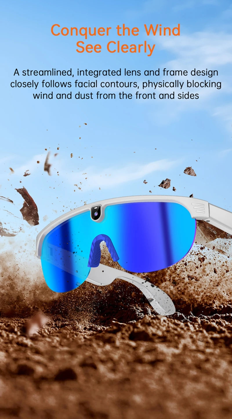 Smart Audio Sunglasses with HD Camera and Bluetooth Translation Tidesmit